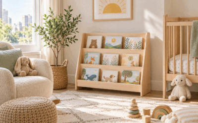 Nursery Bookshelf: Front-Facing, Light and Anchored
