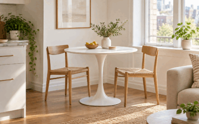 White Round Kitchen Table: Size, Seats and Stain Care