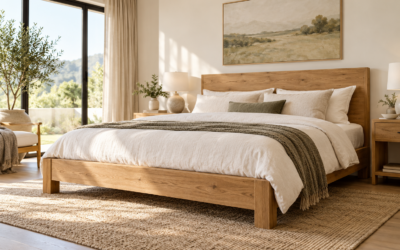 Wood King Bed: Rubberwood, Bamboo, Size and Weight