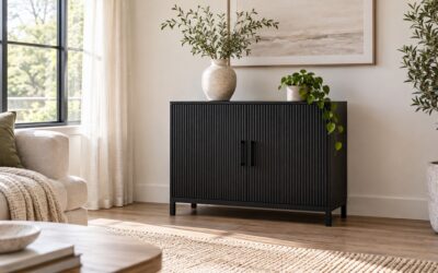 EOYUTLLY Black Fluted Storage Cabinet Review